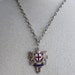 Gothic vintage collectible red and blue medieval England silver enamel crests necklace