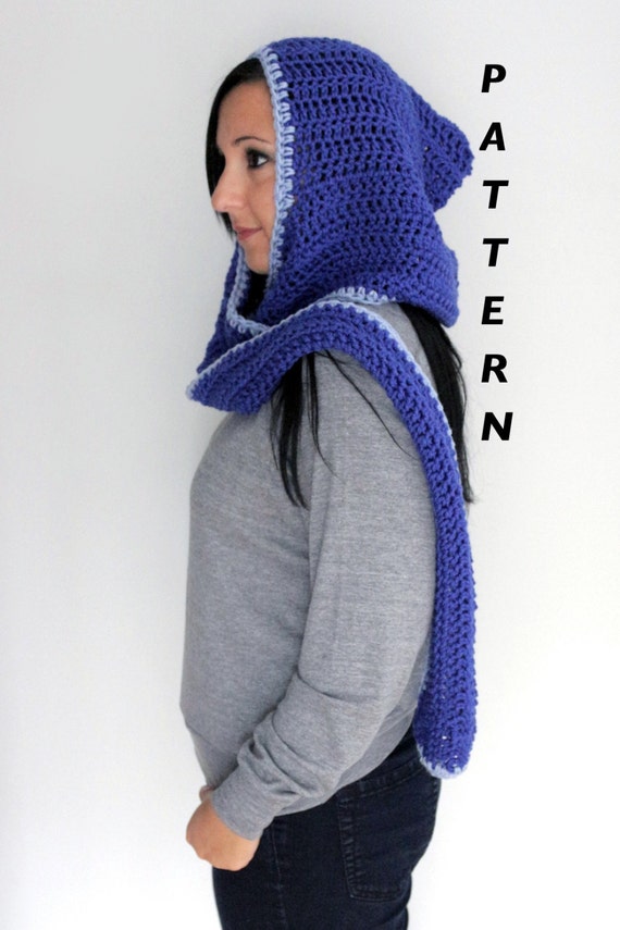 Hooded Scarf Pattern Super Easy Crochet PIXIE Hooded Scarf