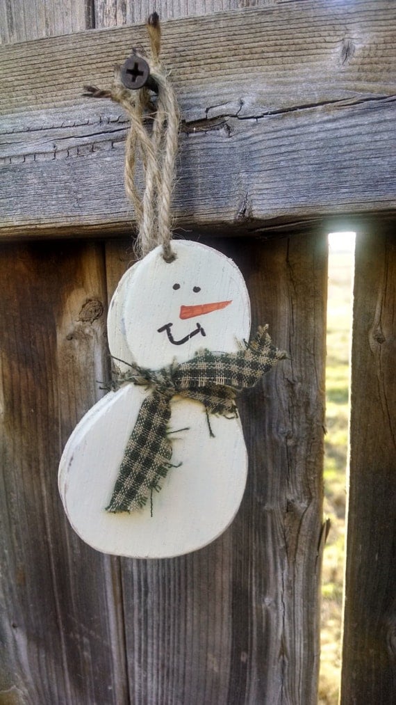 3 handmade snowman ornament