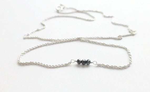 Black Diamond Necklace, Genuine Diamond Jewelry, Little Black Dress, Fine Jewelry, Sterling Silver