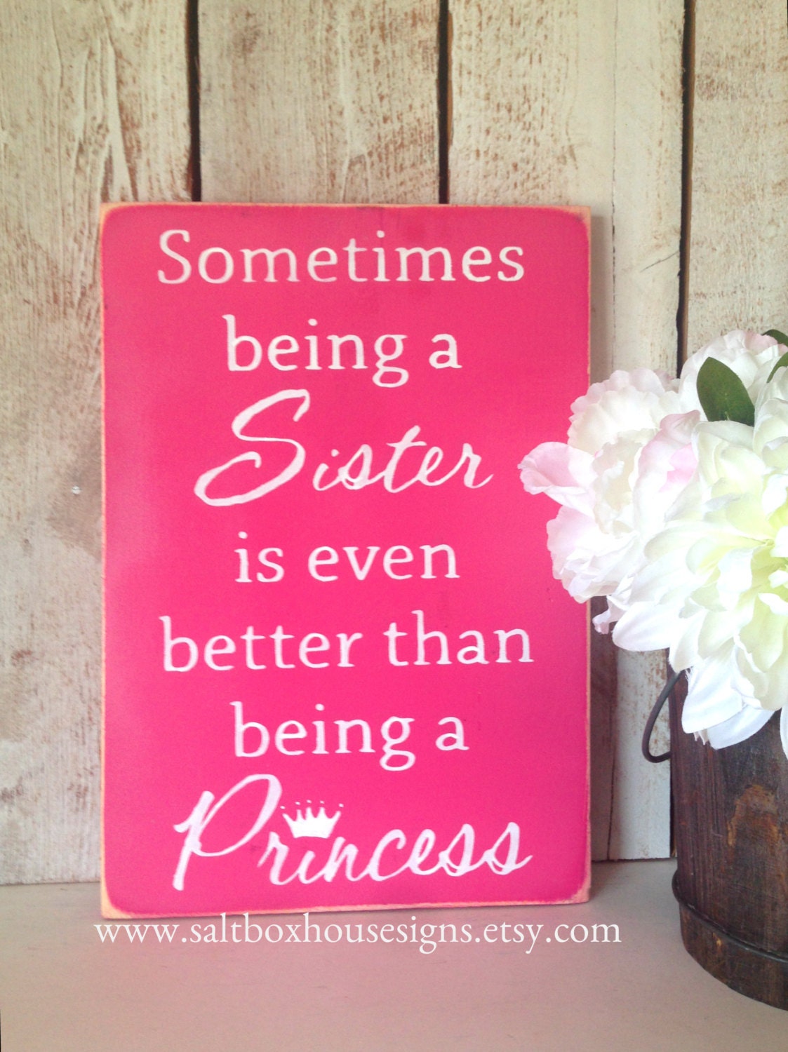 Being a Sister Sign by SaltboxHouseSigns on Etsy