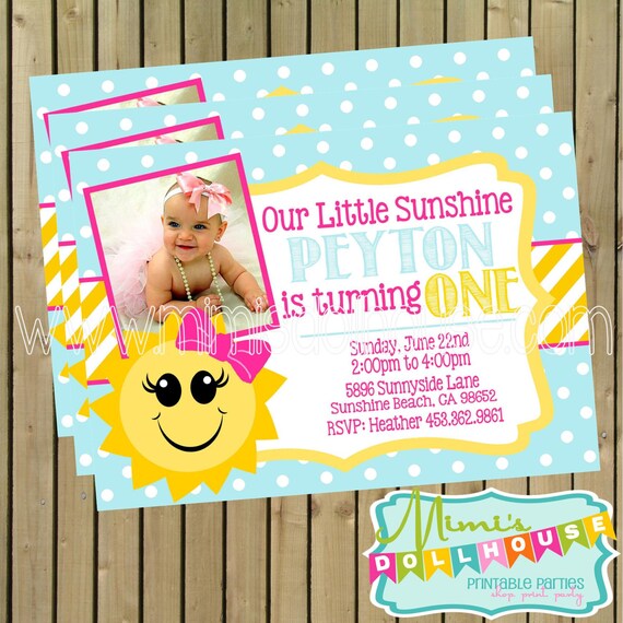 Sunshine Party Invitation- Printable You are my sunshine Birthday Invitation- Sunshine Birthday Party Invitation PDF/JPEG Il_570xn