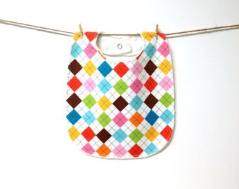 SALE - Baby Bib - Toddler Bib - Argyle