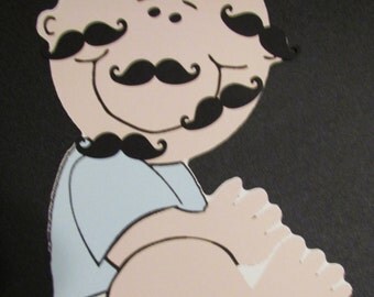 Pin the Mustache on Little Man Baby Game with 20 Mustaches Baby Shower Game