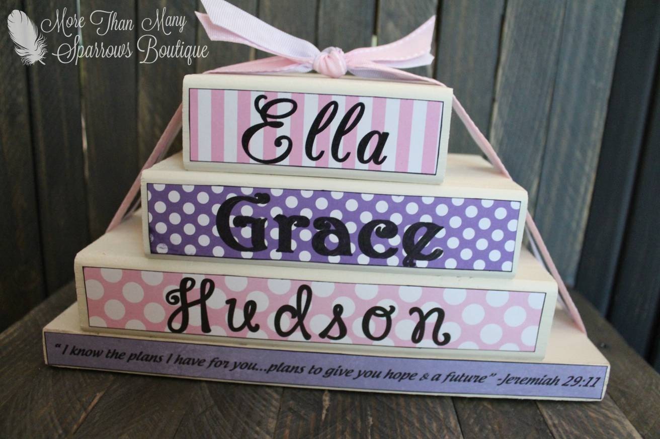 CUSTOM Baby Gift Personalized Baby Name by ManySparrowsBoutique
