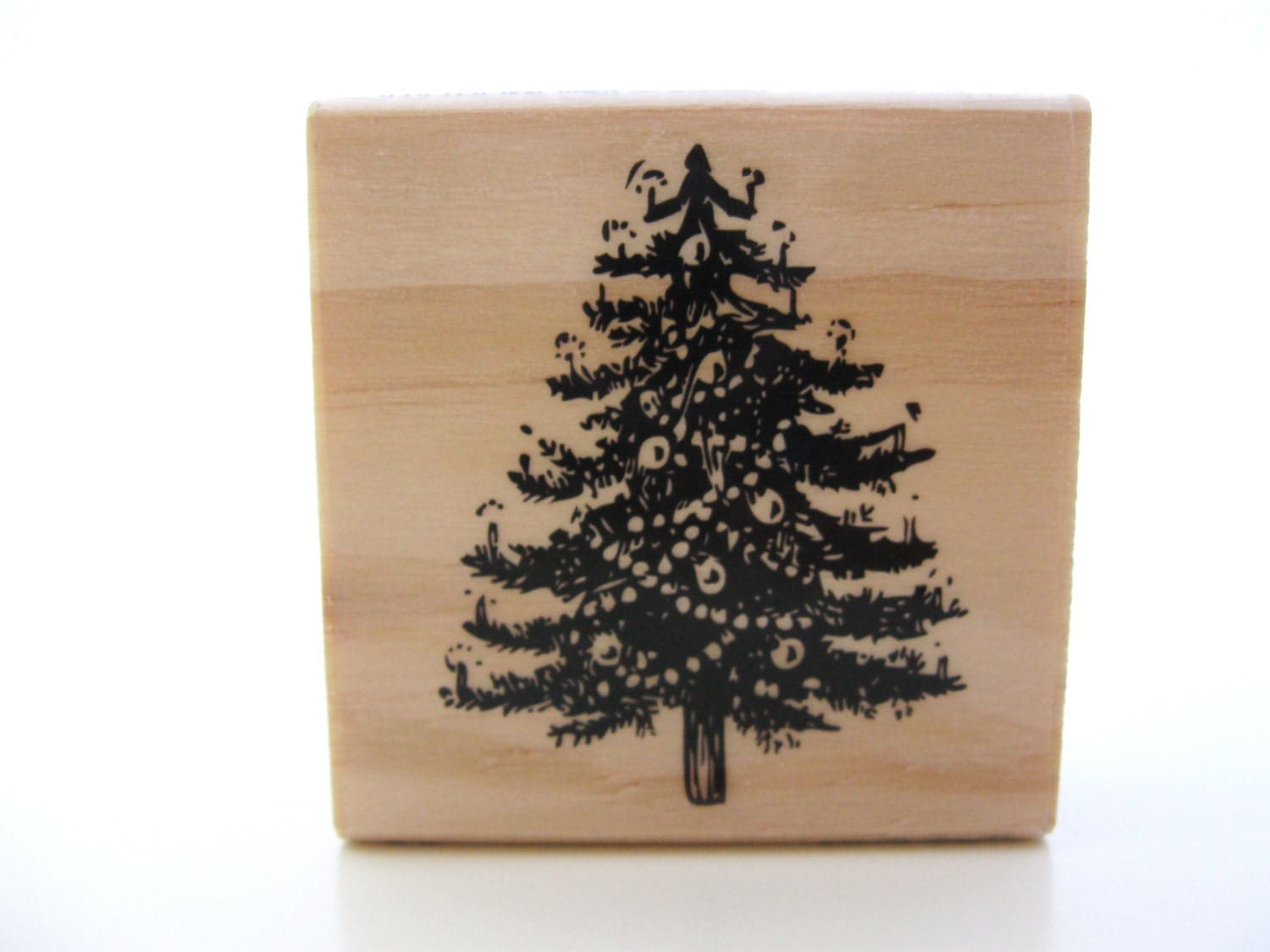 Christmas Tree Stamp Wood Mounted Rubber by BonitaBellitaEtc