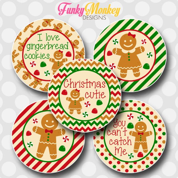 INSTANT DOWNLOAD Christmas Winter Holiday Gingerbread Cookie Man 4x6 Digital 1" Inch Bottle Cap Image/Digital Collage sheet Il_570xn