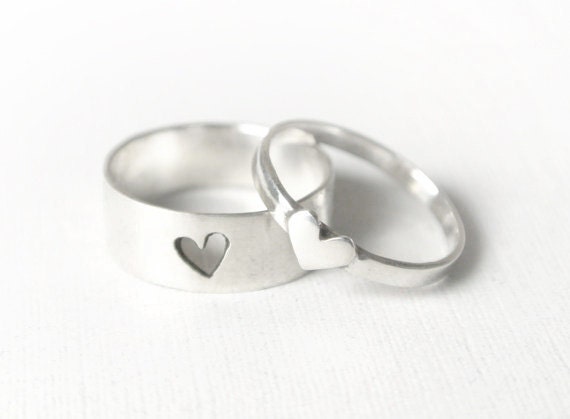 Heart Couple Rings in Sterling Silver by Lanjewelry  Couple Rings ...