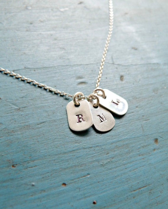 Sterling Silver Dog Tag Necklace by vintagestampjewels on Etsy