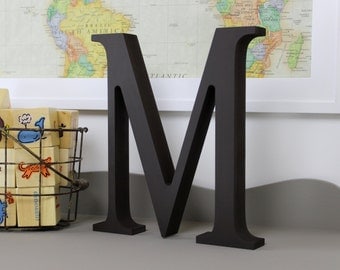 Wood Letters - Free Standing Distressed Wooden Letters - Alphabet Decor Letter M
