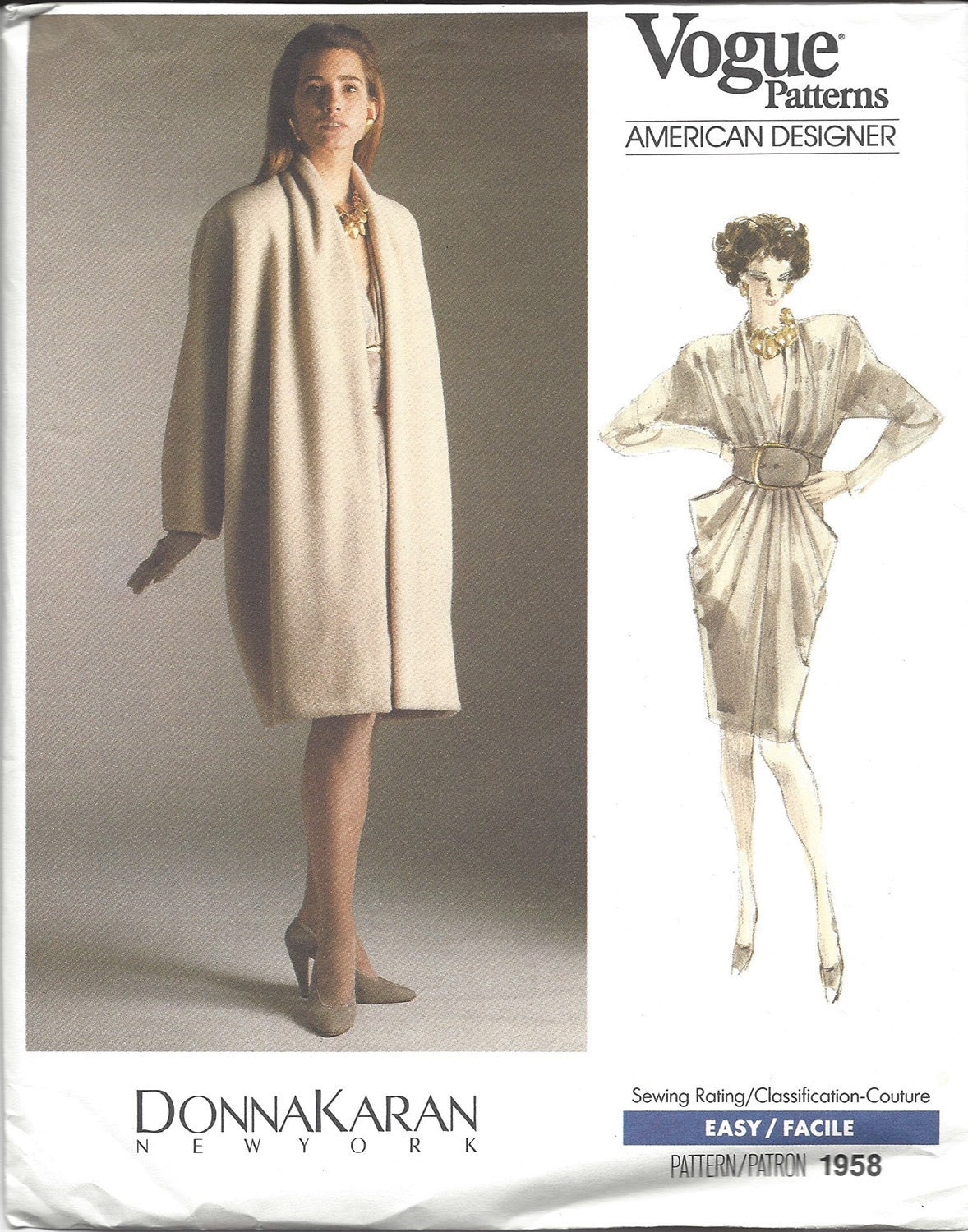 SZ 8-12 Vogue 90s Vintage Pattern 2298 Designer Donna Karan -  Denmark