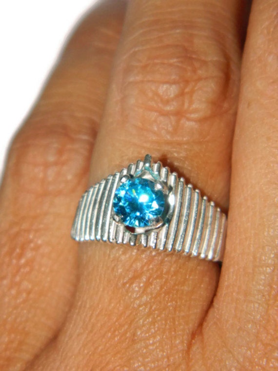 Blue Diamond Ring Middle Finger RingDinner by JewelrybyDecember67