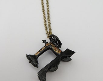 Miniature Sewing Machine Necklace