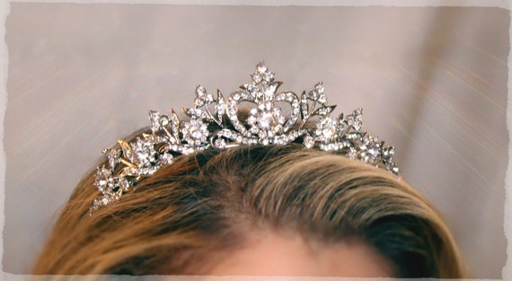 Bridal Tiara Crystal Heart Tiara - DIANA, Swarovski Bridal Tiara, Crystal Wedding Crown, Rhinestone Tiara, Wedding Tiara, Diamante Crown