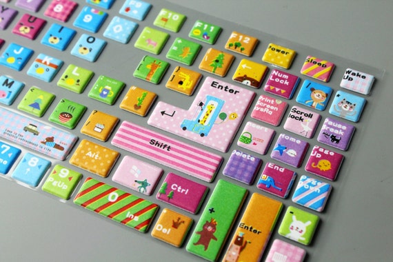 1 sheet 3d keyboard sticker keyboard decals pvc sticker