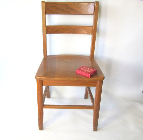 Vintage Wood Chair Teacher Adult Size Mid Century