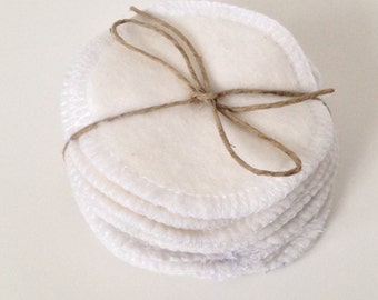 Reusable Cotton Rounds, Set of 10 Washable Organic Bamboo Cotton Makeup Remover Pads, Facial Cleansing Rounds, Facial Poufs, Toner Pads,