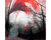 Black red white abstract photomontage digital art print forest trees surreal wall art Black red white abstract photomontage digital art print forest trees surreal wall art