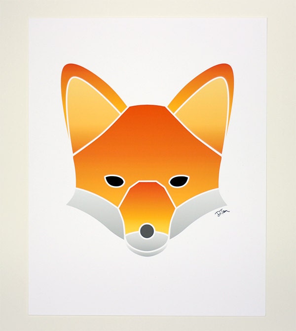  Minimalist  Fox  Art Print