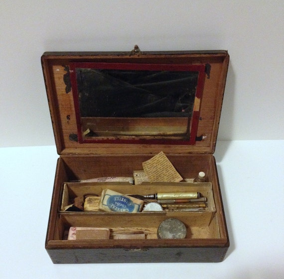 Vintage Box Theatrical Make-Up Kit Handmade Storage Wooden