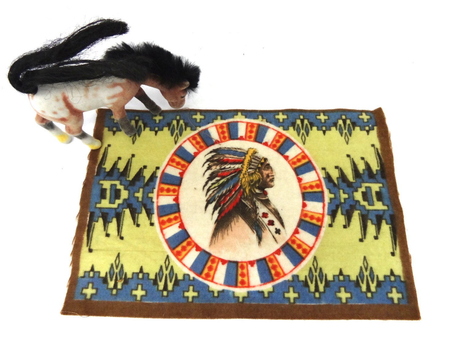 RESERVED Vintage Tobacco Felt Native American Tobacciana