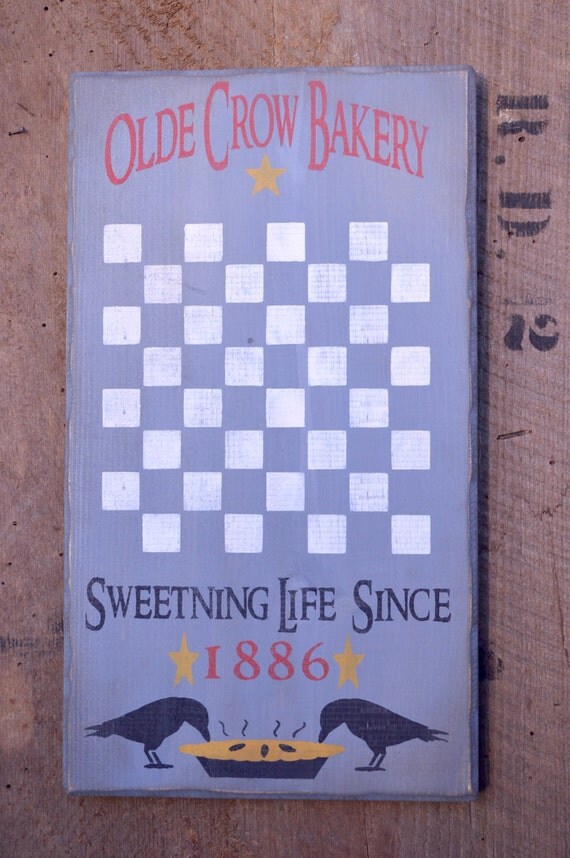 Olde Crow Bakery Checkerboard Sign