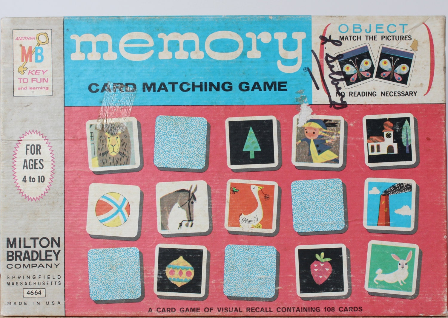 1966 Milton Bradley Memory Card Matching Game by QuietlyCrafted