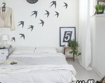 27 Swallow Wall Decals Flying Birds Wall Stickers Vinyl