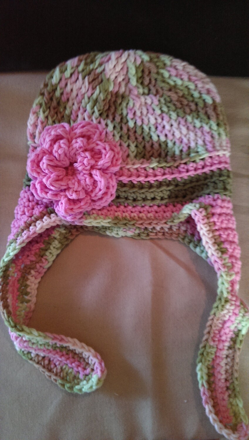 Baby Winter Hat Crayon colors or Pink Camo made to order