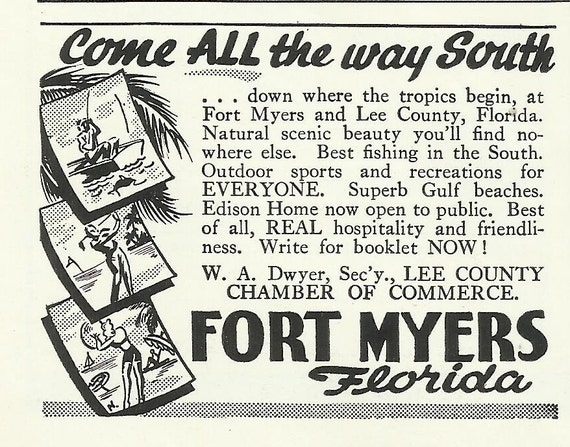 Fort Myers Florida Original 1948 Vintage Ad by VintageAdOrama