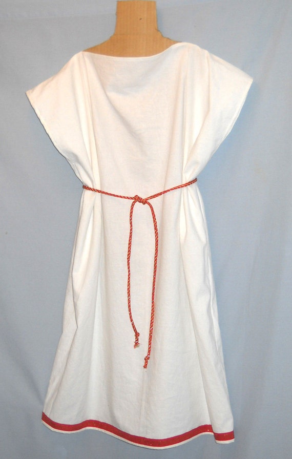 Boy's Roman Costume White Tunic with Red Trim in