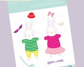 Easter Paper Dolls. Holiday activity for children / kids. Easter Bunny dress up game. INSTANT DOWNLOAD printable designs. Whimsical. Il_170x135
