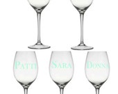 6 Tiffany & Co Inspired Personalized Bridesmaid Wine Glasses, Bridal Party Glasses, Bridesmaid Gifts, Bridesmaid Glasses