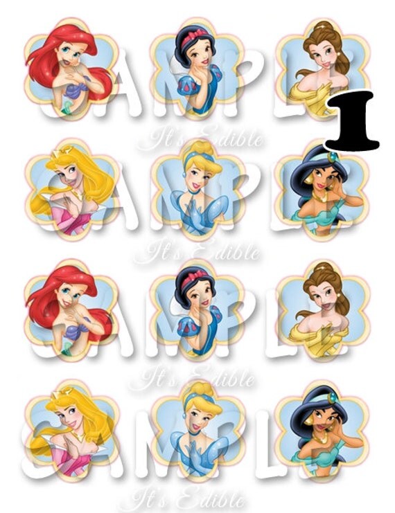 Disney Princess Edible Cupcake Toppers