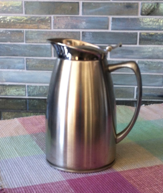 Small 60's Vintage Stainless Pitcher Double by VintageTreasureCo
