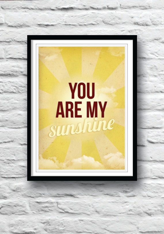 Items similar to You are my sunshine, Nursery decor, wall decor ...