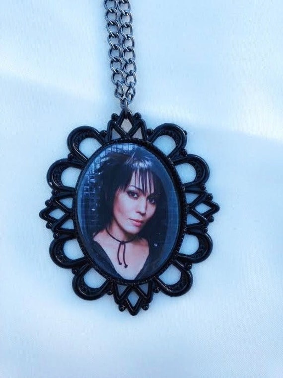 Joan Jett large black cameo pendant necklace