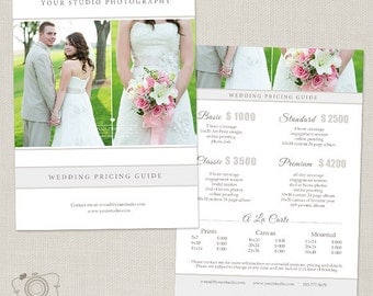 Wedding Photography Package Pricing List Template - Photography Pricing Guide - Price List - Price Sheet -020 - C169, INSTANT DOWNLOAD