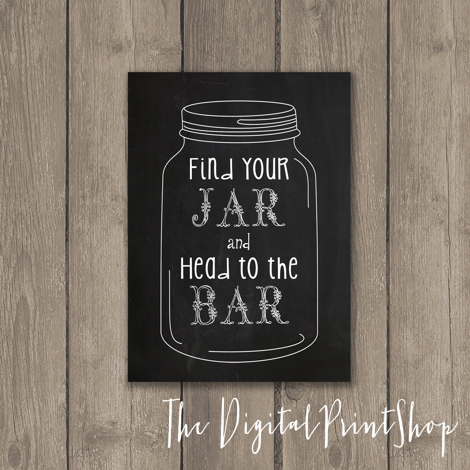 Chalkboard Mason Jar Sign Wedding Canning Jar Sign Find Your