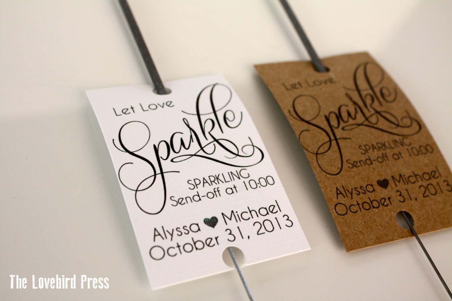Wedding Sparkler Tags Personalized Printable Let Love