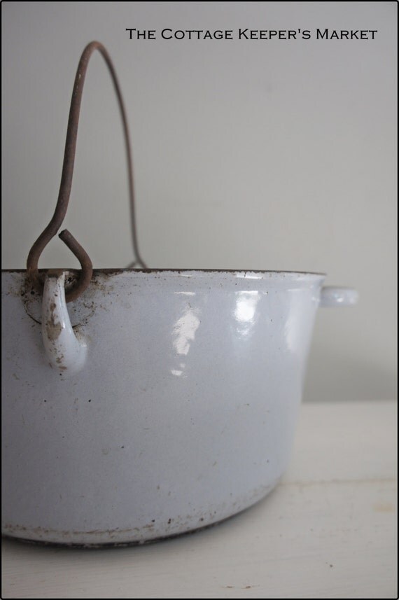 Vintage Cast Iron and Enamel Pot