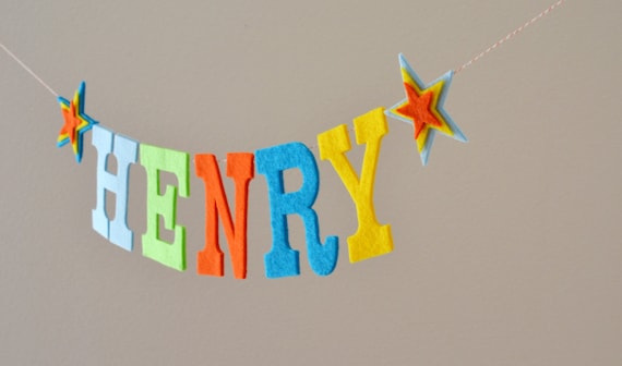 Star Rainbow Felt Letter Banner/ Custom Name Banner / Other Colors Options Available / Custom Personalized Party Banners Il_570xn
