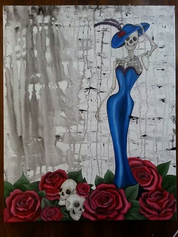 La Catrina Mexican Doll Painting 5x7 or 8x10