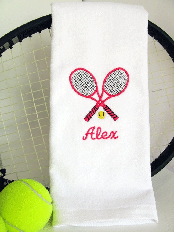 Tennis Gift Personalized Tennis Towel Crossed