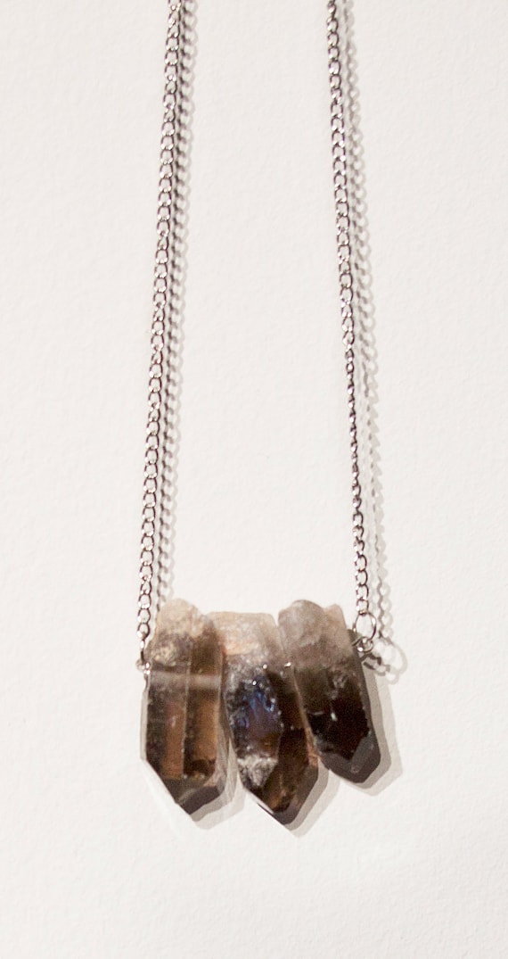 Items similar to Volcano Smoke Quartz Crystal Necklace on Etsy