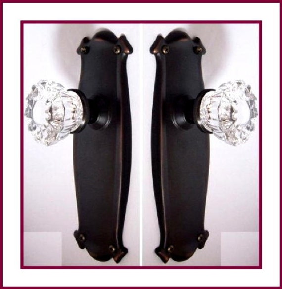 CRYSTAL KNOBS For French Doors 2 Surface Mount by RoussoDesigns