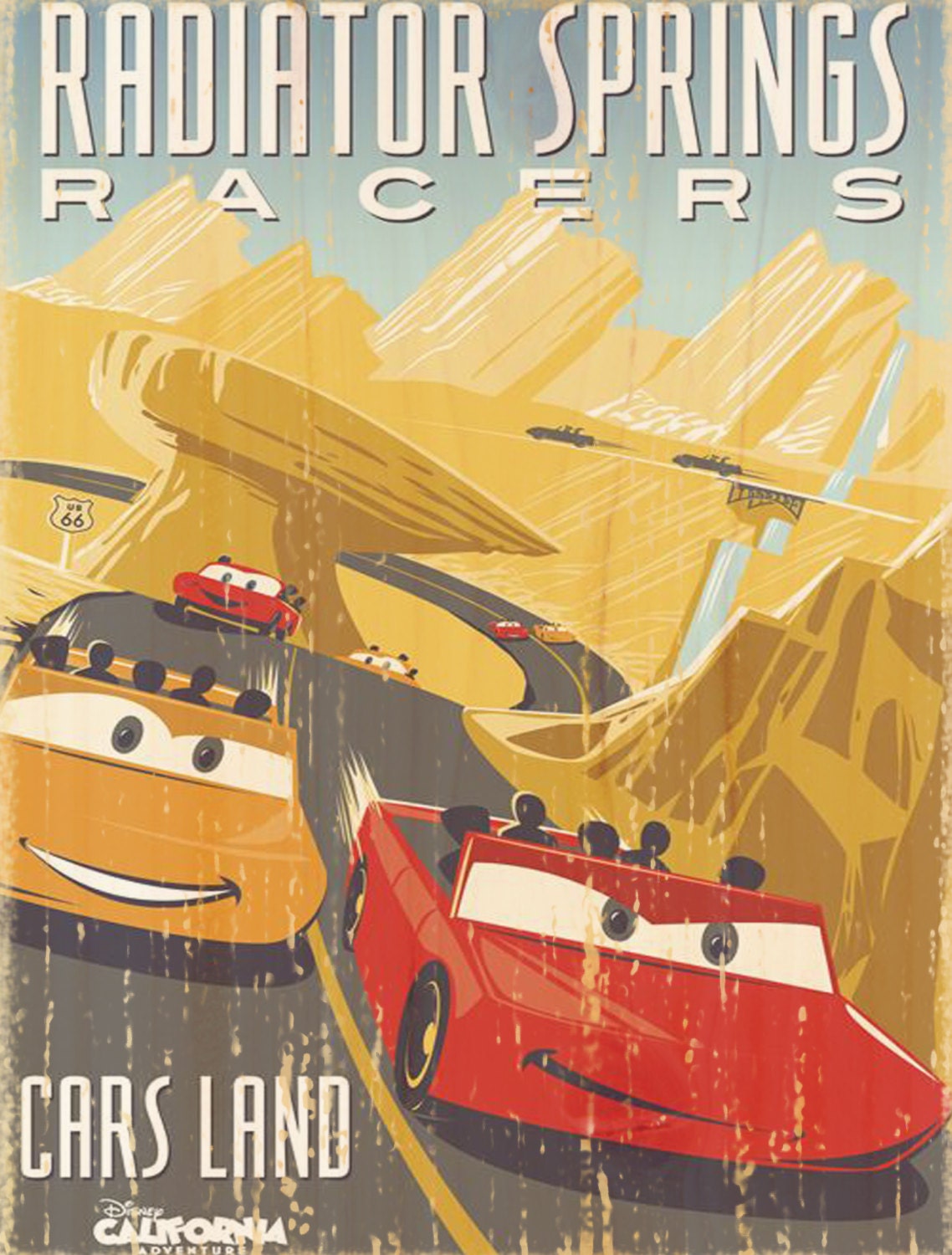 Vintage Disney Radiator Springs Racers Attraction Poster