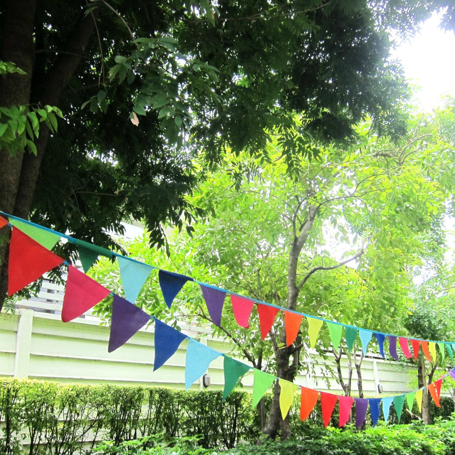 Rainbow bunting banner FREE SHIPPING outdoor by WorldOfWillows