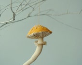 Mushroom hanging ornament / soft sculpture / textile art by Willowynn