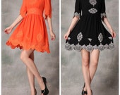 031. Retro Chinese Celebrity Stylish Dress/ S-XXXL Six Sizes Alternative Club Dresses/ Unique Vintage Prom Short Evening Pleated Skirt